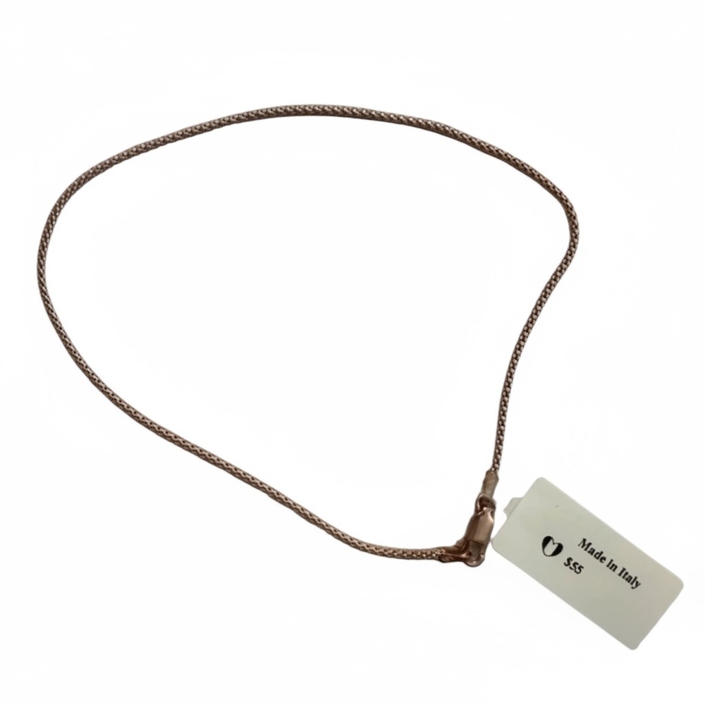 NEW Italian 925 Sterling Silver Anklet Rose Gold ‘Koreana’ 10 Inches